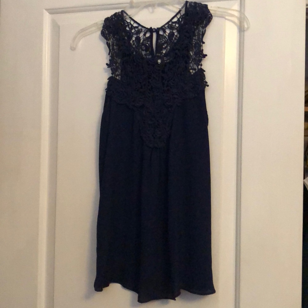 Embroidered chiffon tank